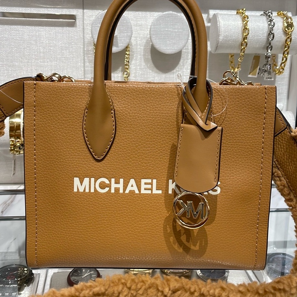 Michael Kors Mirella Small Pebbled Leather Shopper Top Zip Crossbody XBody nwt - Picture 15 of 16
